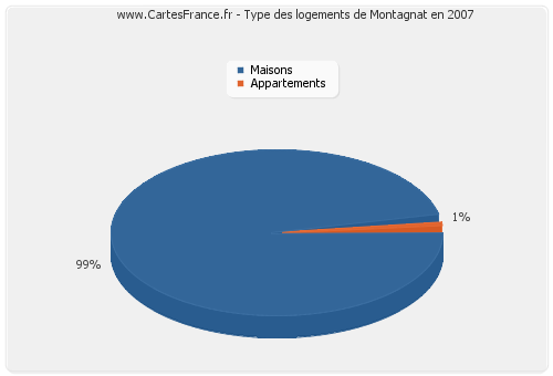 Type des logements de Montagnat en 2007