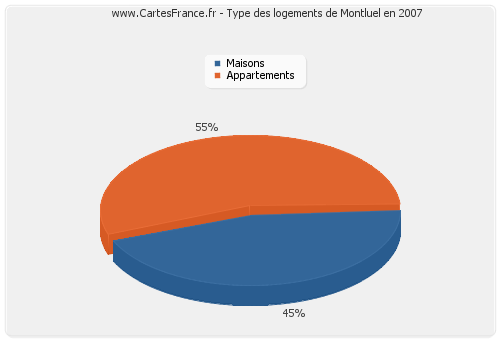 Type des logements de Montluel en 2007