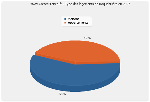 Type des logements de Roquebillière en 2007