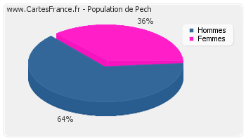Répartition de la population de Pech en 2007