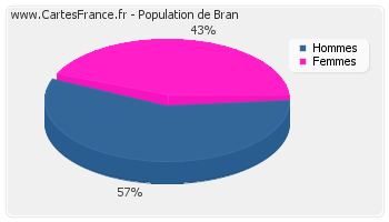 Répartition de la population de Bran en 2007