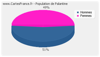 Répartition de la population de Palantine en 2007