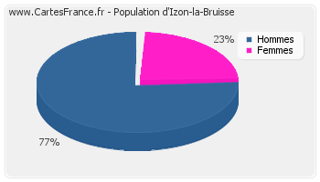 Répartition de la population d'Izon-la-Bruisse en 2007