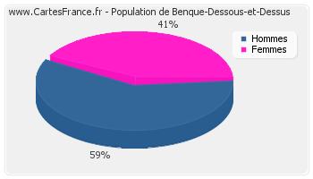 Répartition de la population de Benque-Dessous-et-Dessus en 2007