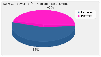 Répartition de la population de Caumont en 2007